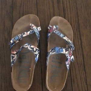 Floral slide on sandals